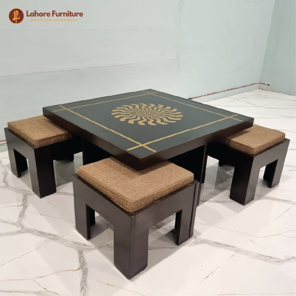 Center Table With Stools CT35 – Stylish Functional – Lahore