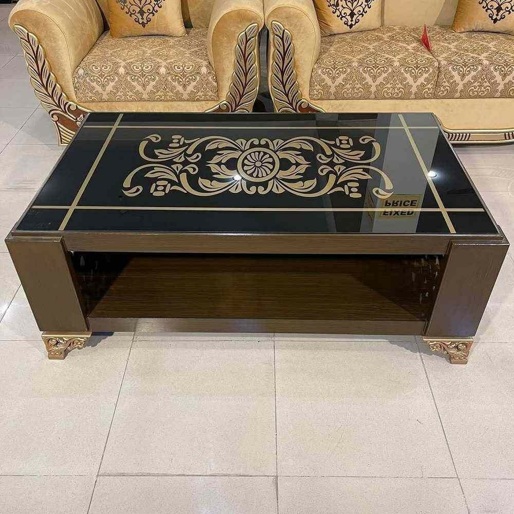 Elegant Floral Design Glass Top Center Table # CT38