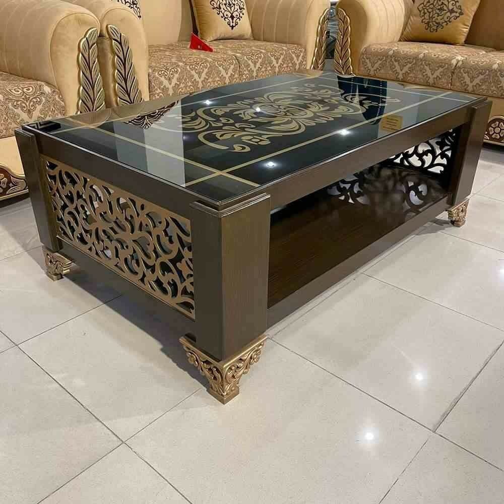 Elegant Floral Design Glass Top Center Table # CT38