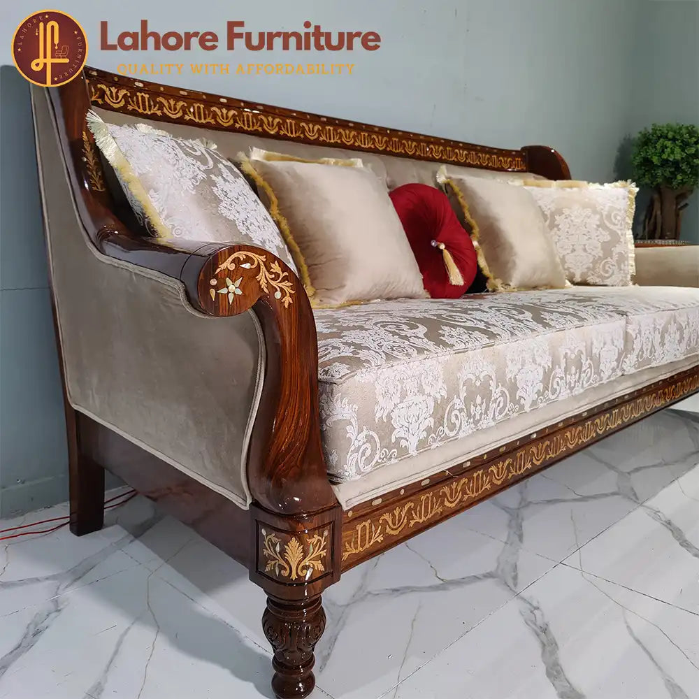 Lavish Sofa In Pure Sheesham # S04