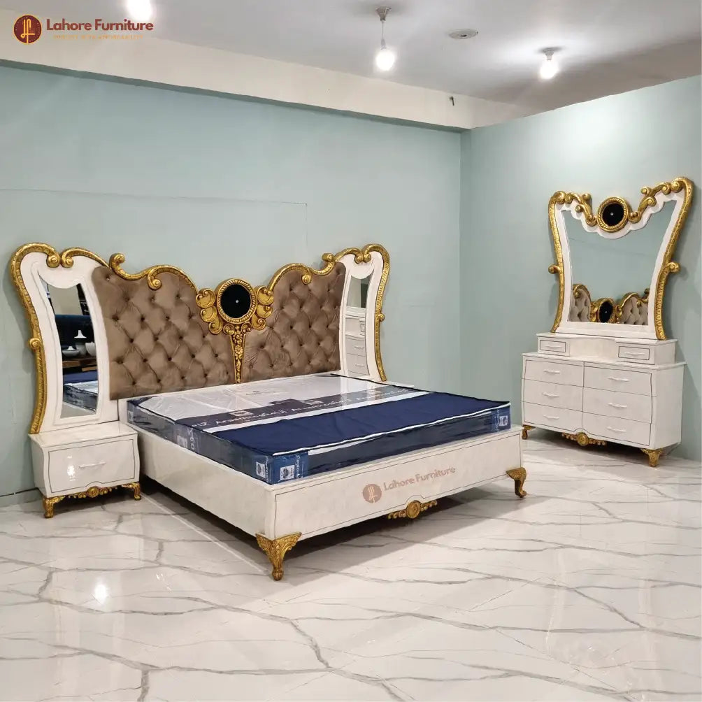Elegant & Stylish White Bed Set # HCR07