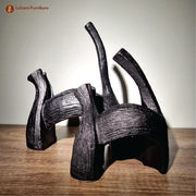 Elegant Cat Sculpture Pair