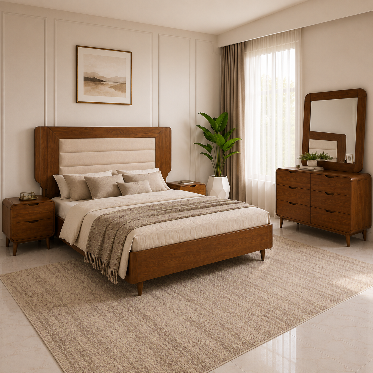 Nordic Oak Master Bed Suite