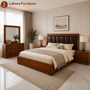 Minimalist Walnut Bedroom Suite with Storage Dresser - AS08