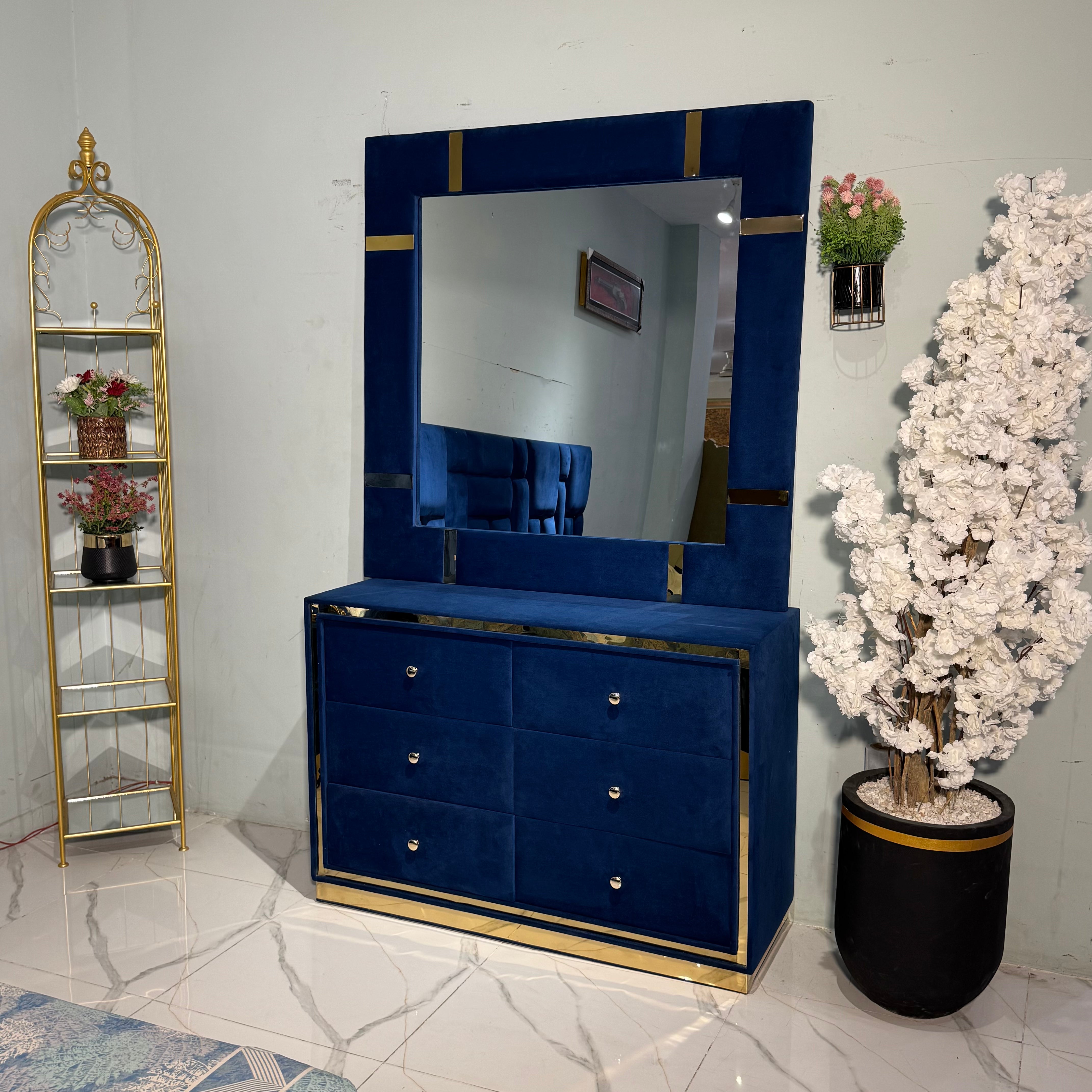 Blue Velvet Dream King Size Bed # PS03