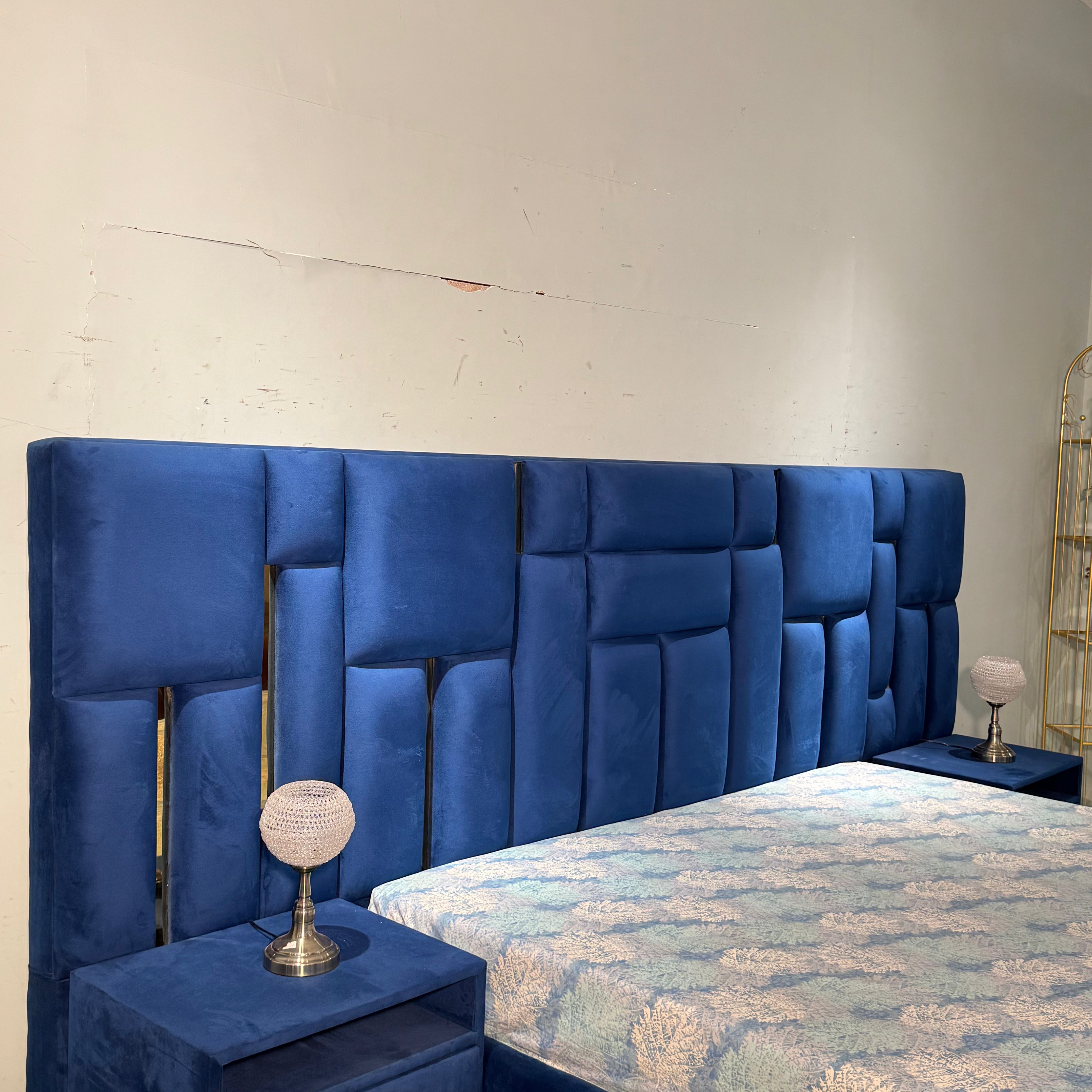 Blue Velvet Dream King Size Bed # PS03