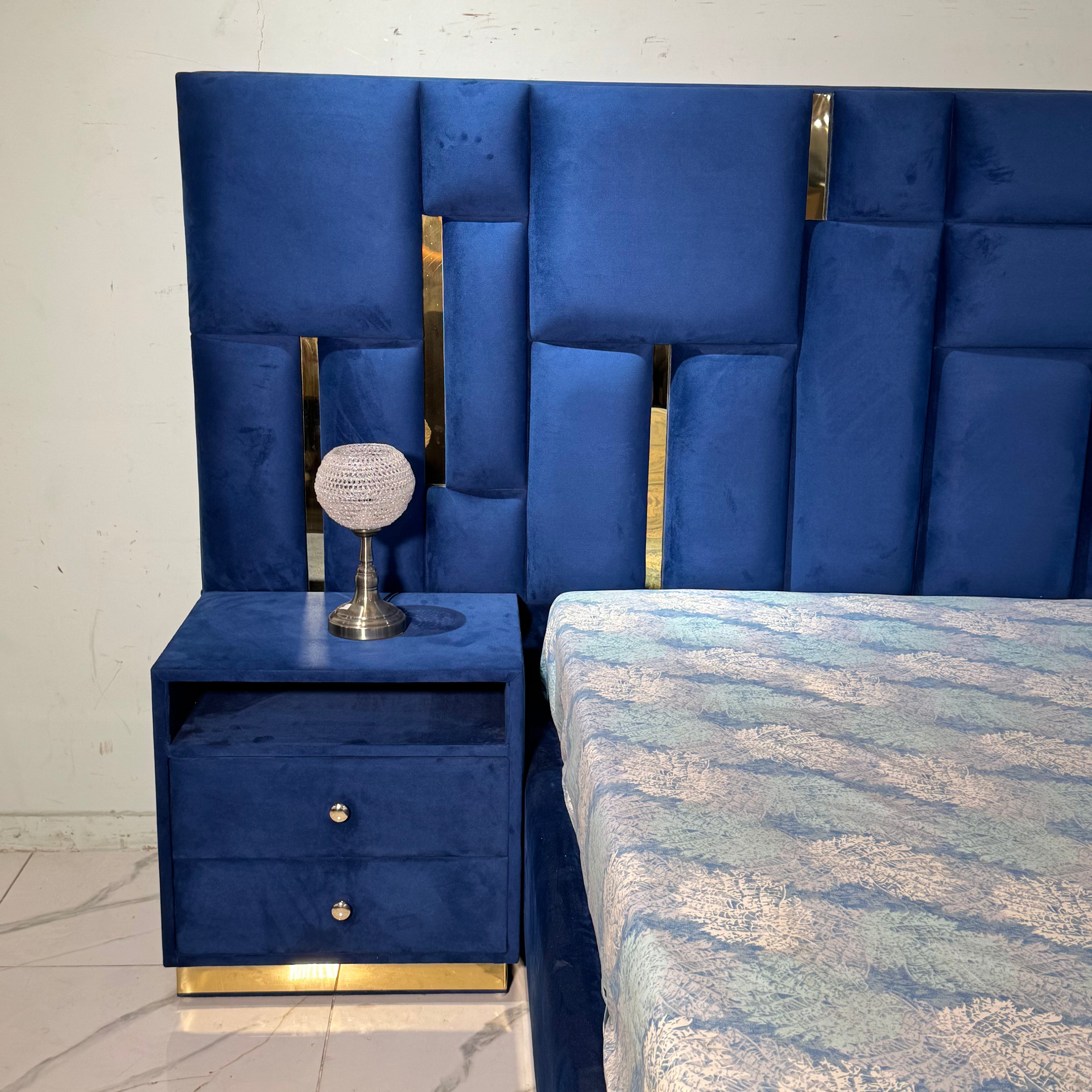 Blue Velvet Dream King Size Bed # PS03