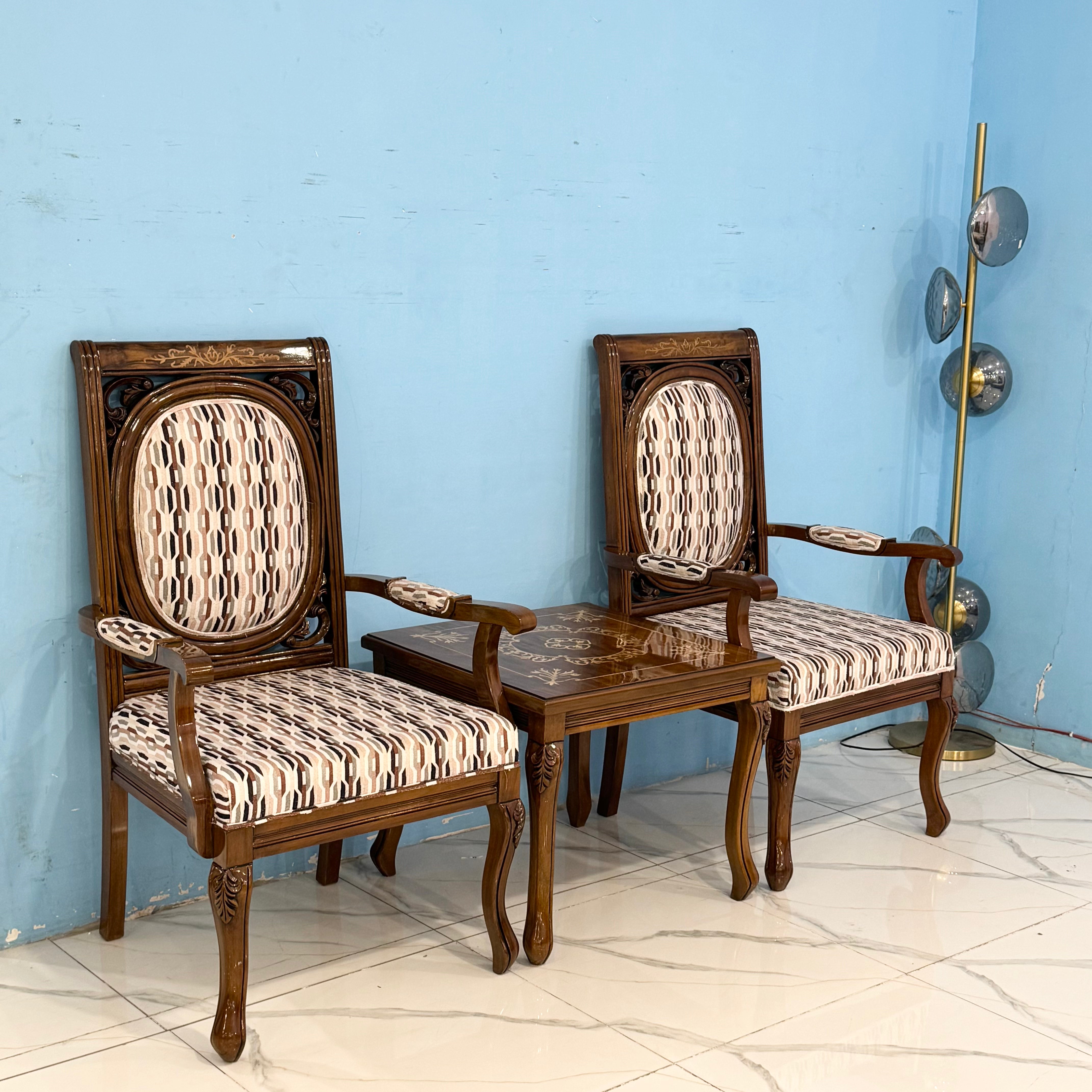 Imperial Hand-Carved Accent Bedroom Chair Set