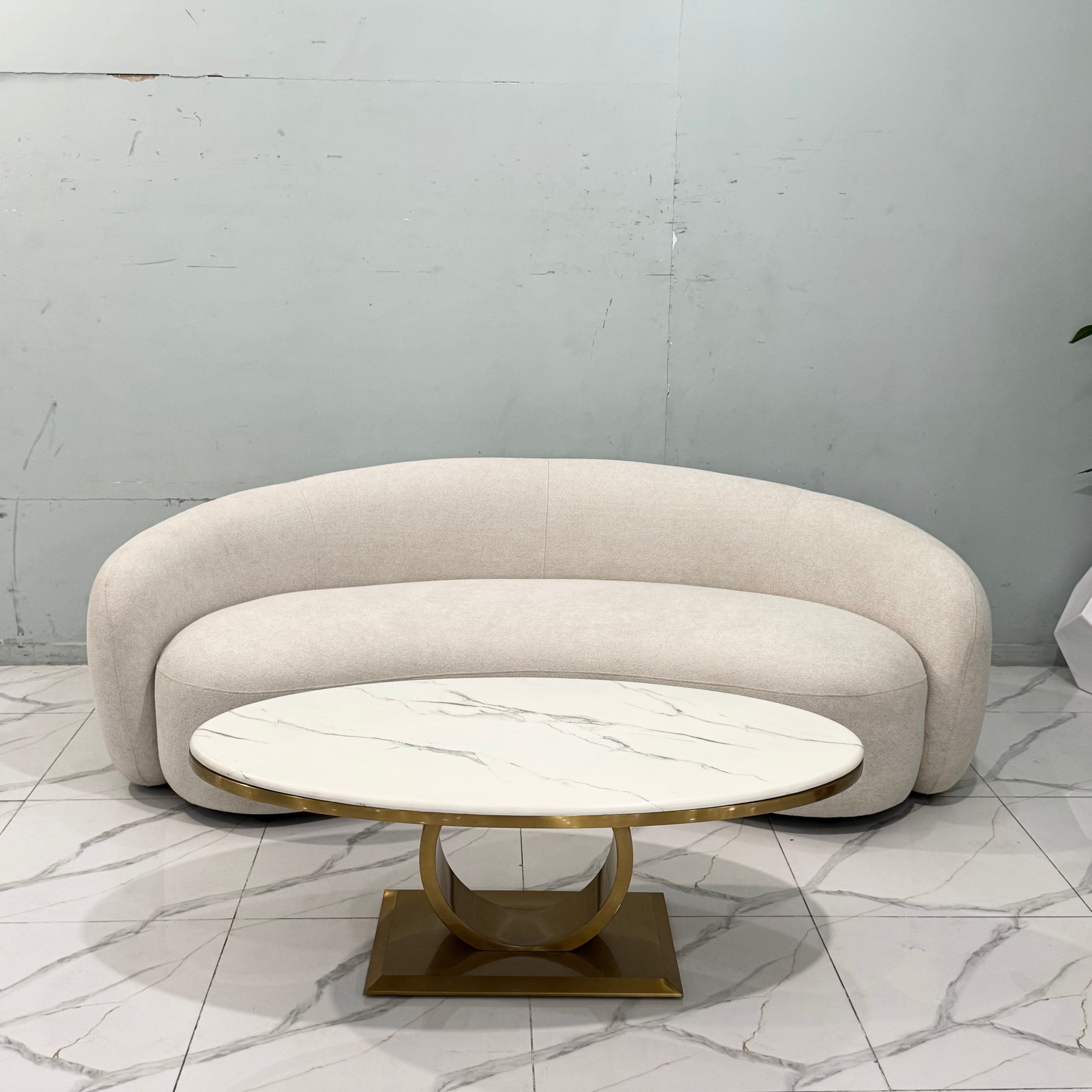 Luxury Curved Bouclé 3-Seater Sofa #ML53