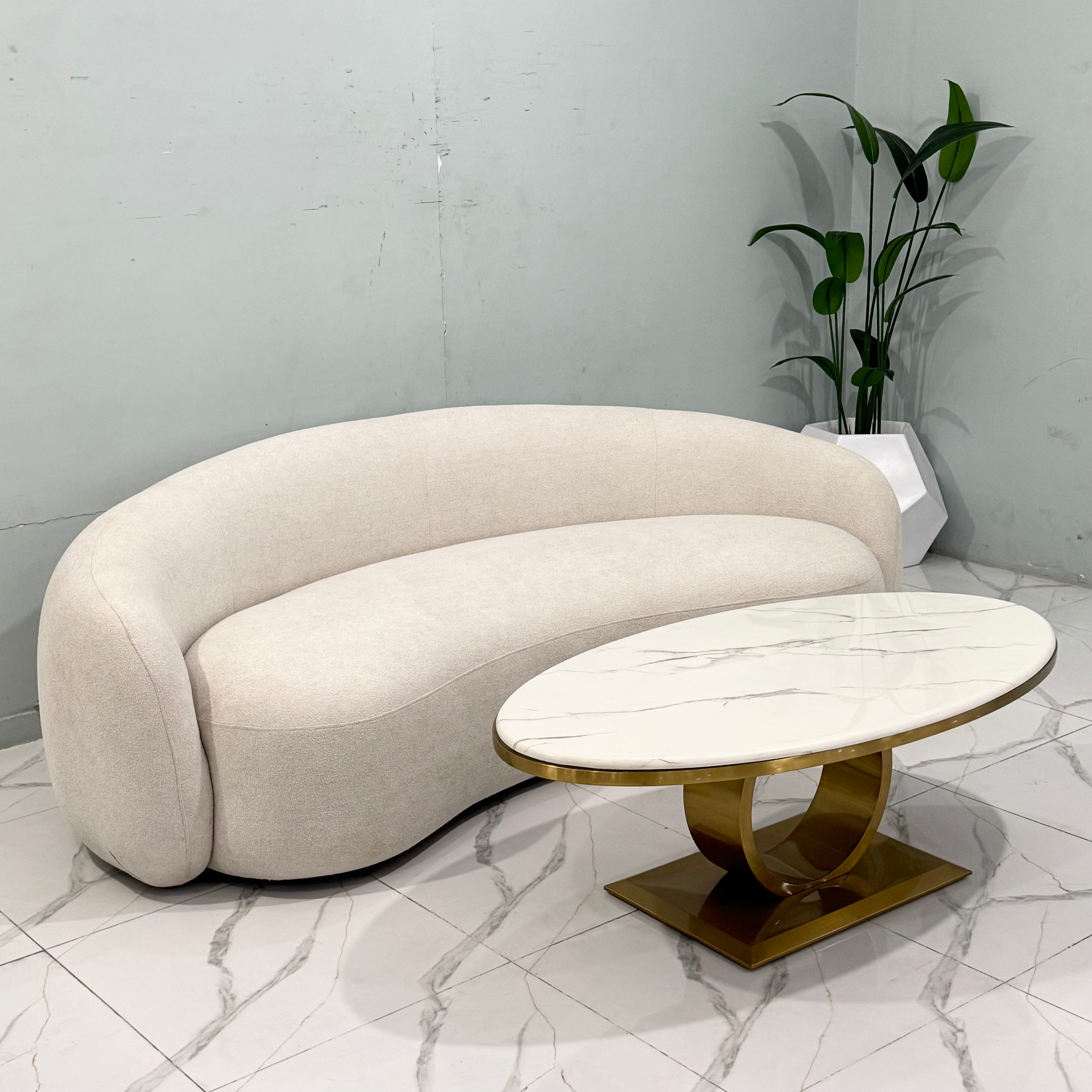 Luxury Curved Bouclé 3-Seater Sofa #ML53