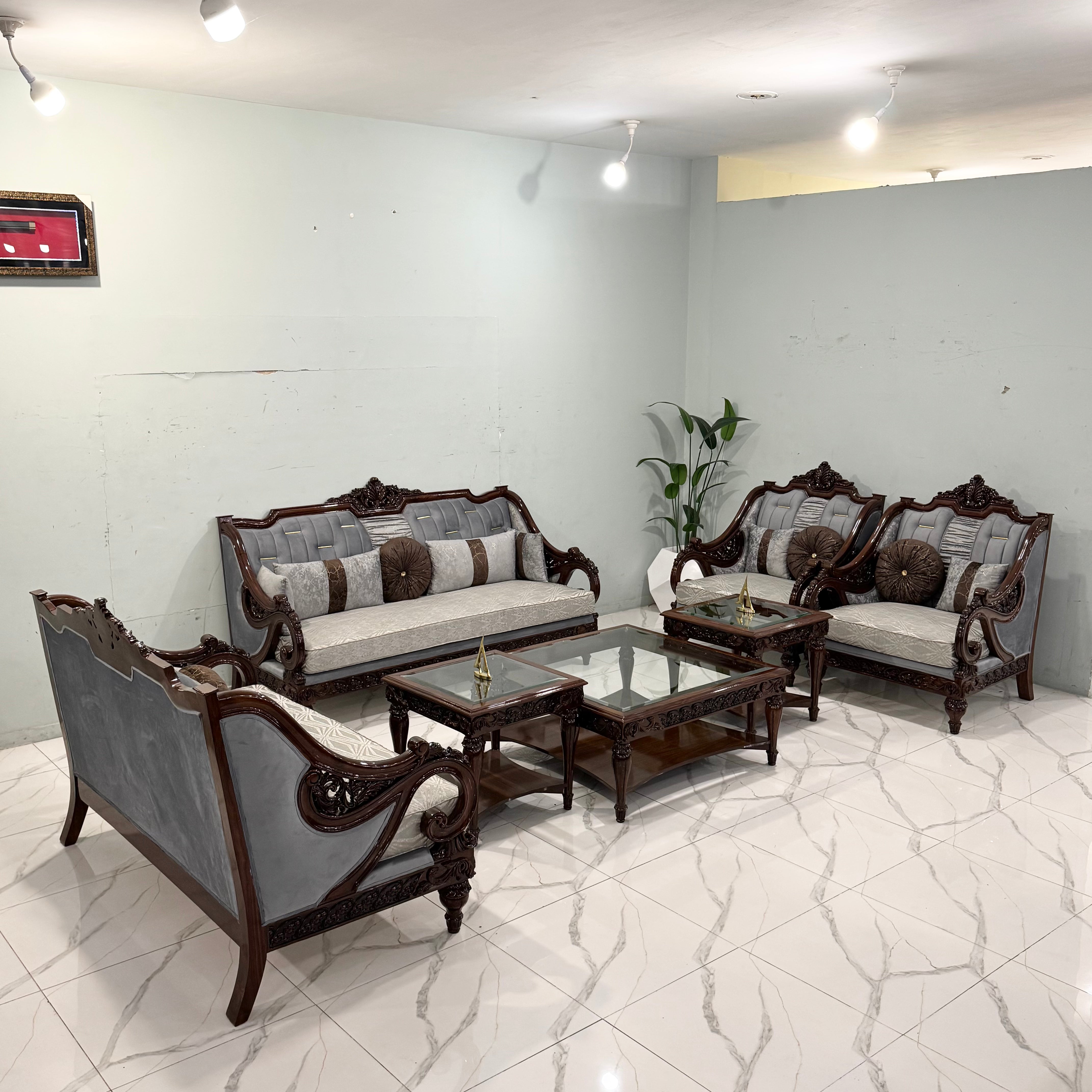 Artisan-Carved Classical Baroque Sofa Set # S75