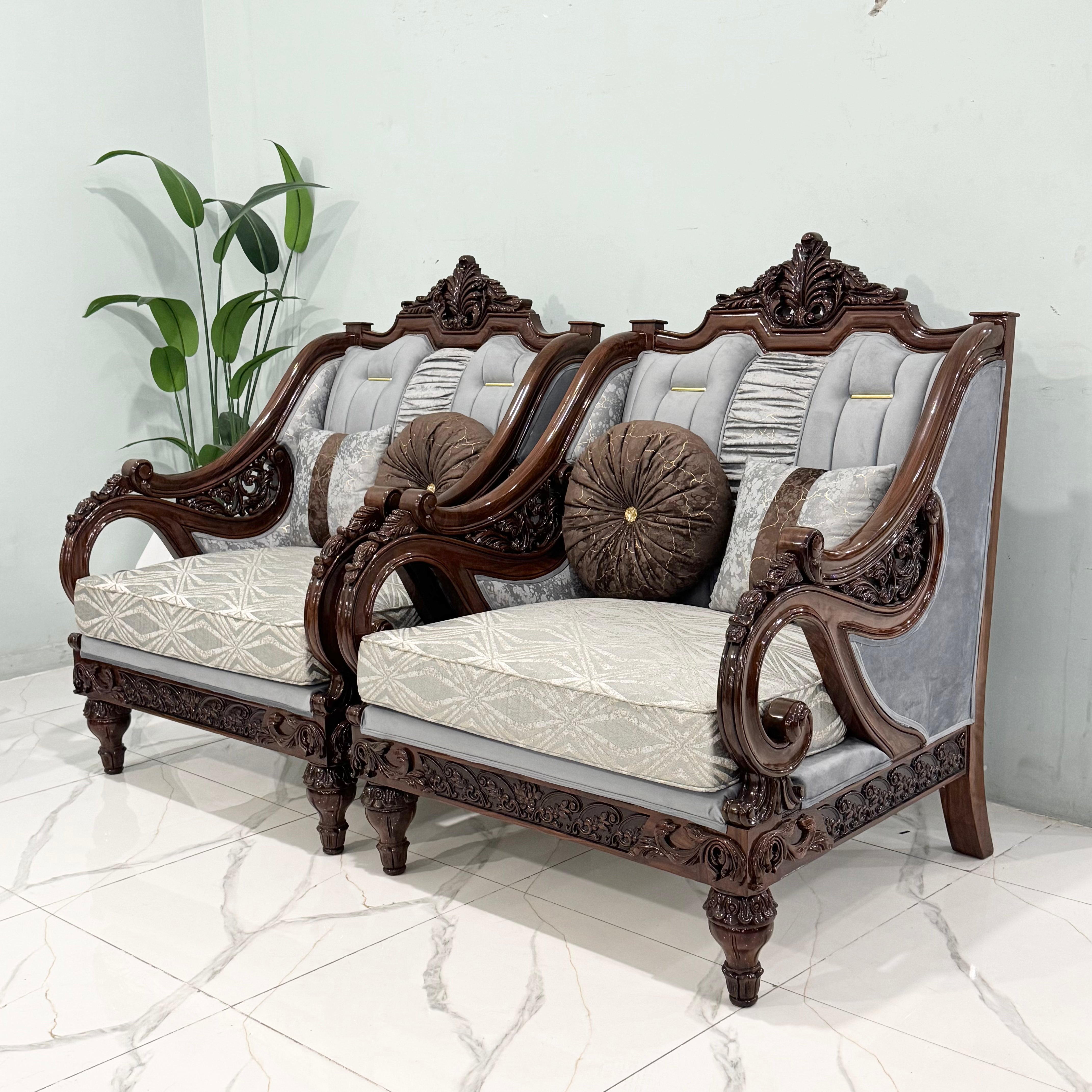 Artisan-Carved Classical Baroque Sofa Set # S75