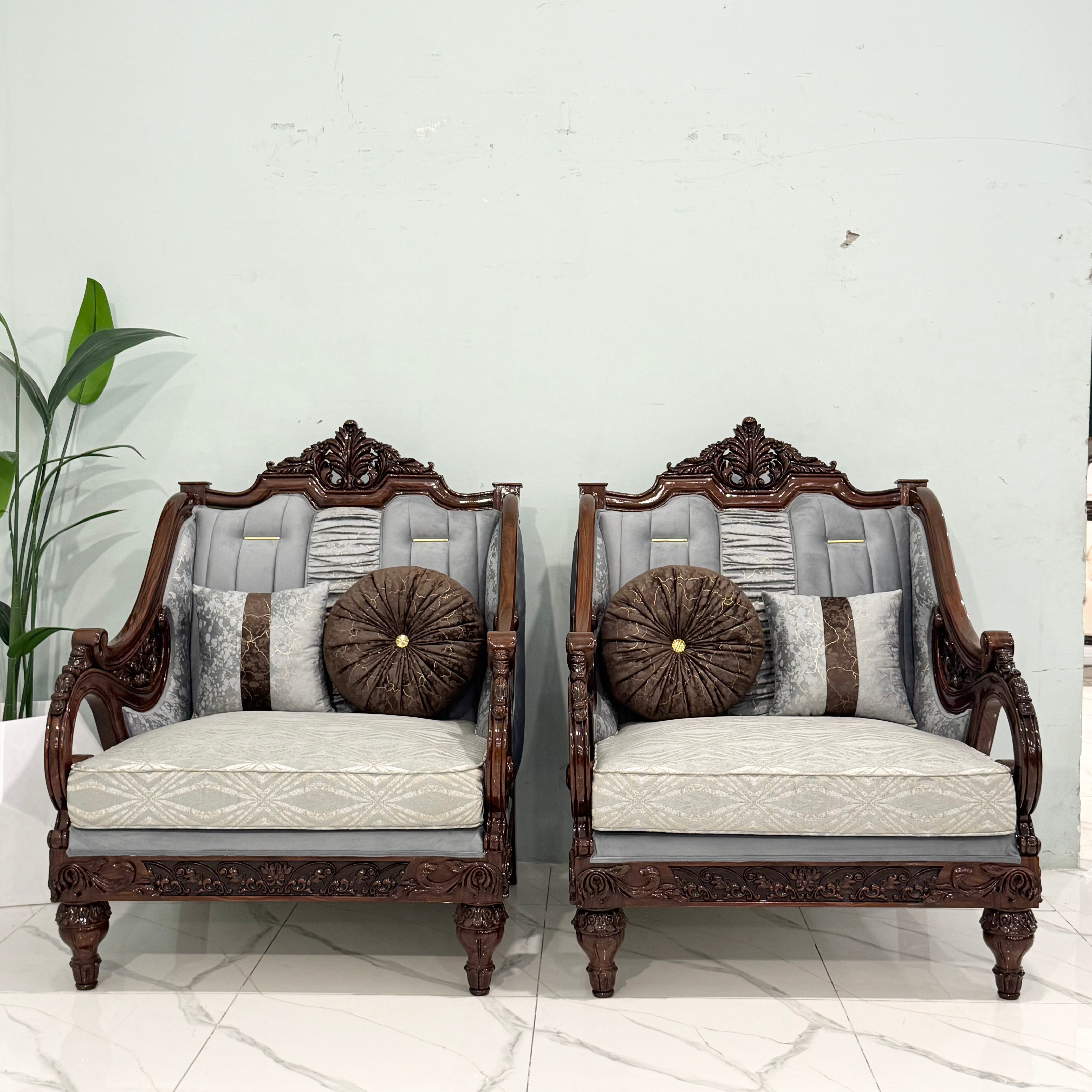 Artisan-Carved Classical Baroque Sofa Set # S75