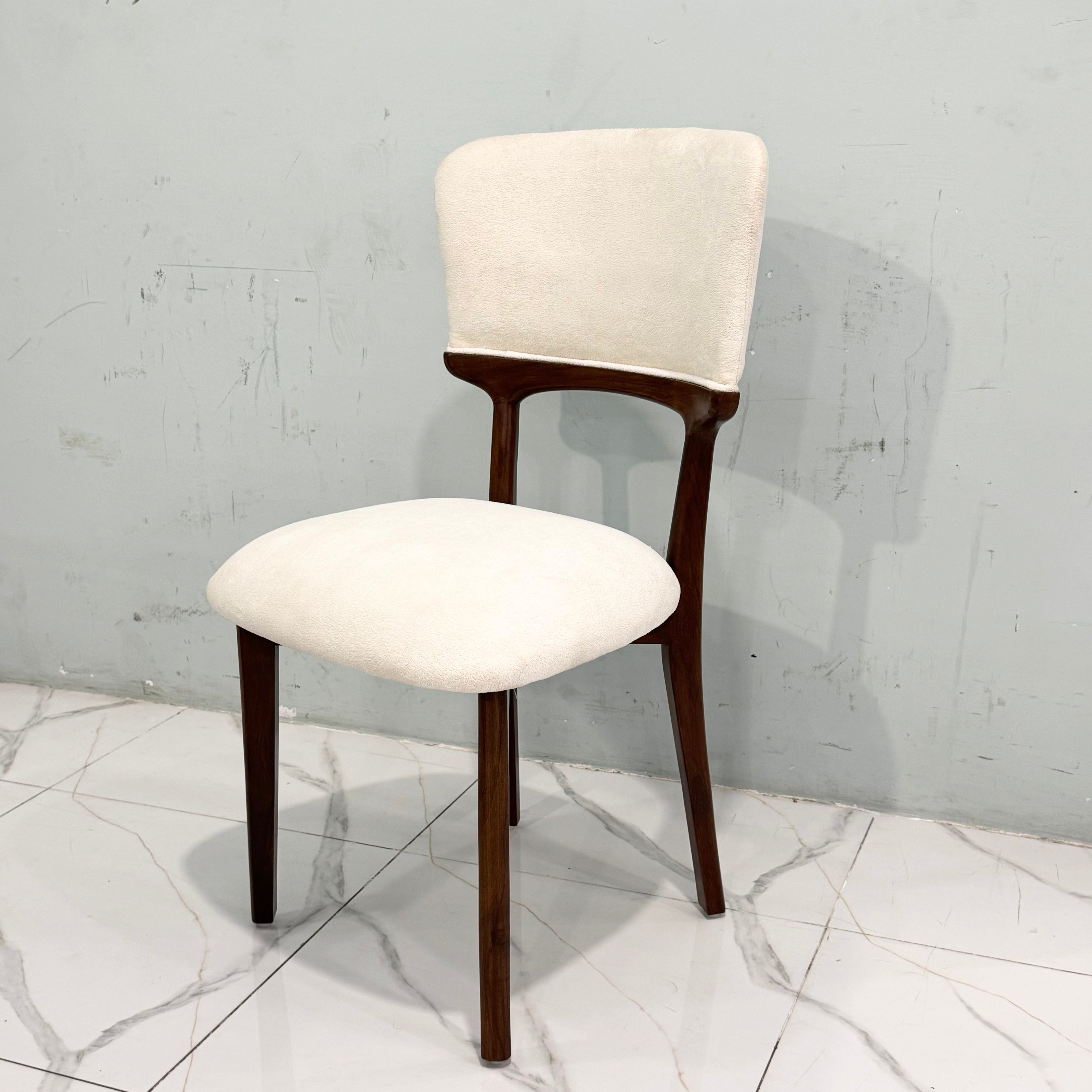 Modern Luxury Wood Dining Table Set with 6 Cream Chairs -  sd03