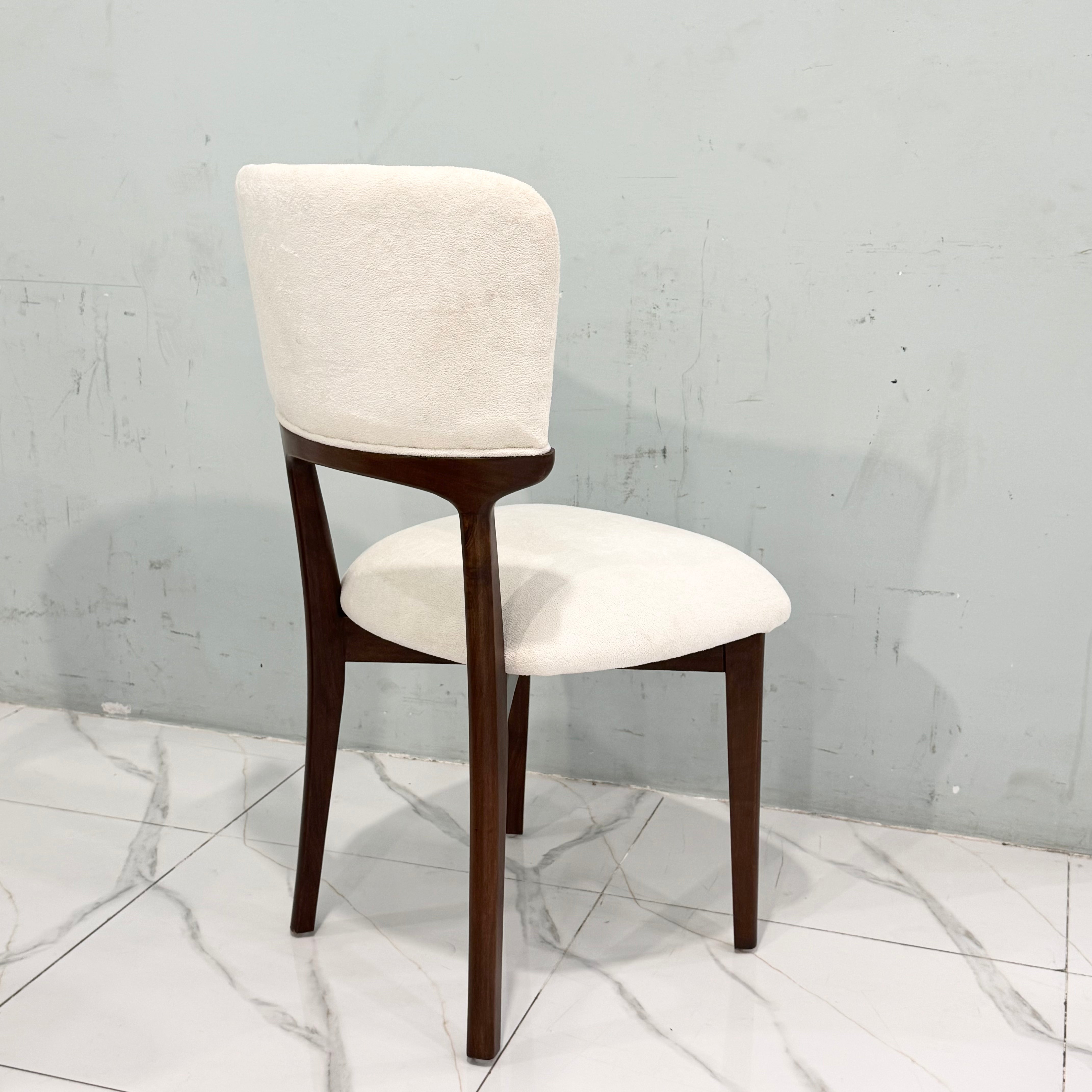 Modern Luxury Wood Dining Table Set with 6 Cream Chairs -  sd03