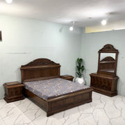 Heritage Oak Sculpted Bed Suite