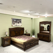 Heritage Sculpted Walnut Bed Suite