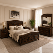 Heritage Sculpted Walnut Bed Suite