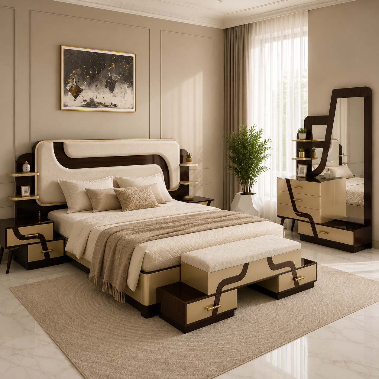 Luxurious neutral-toned Bet Set - As06