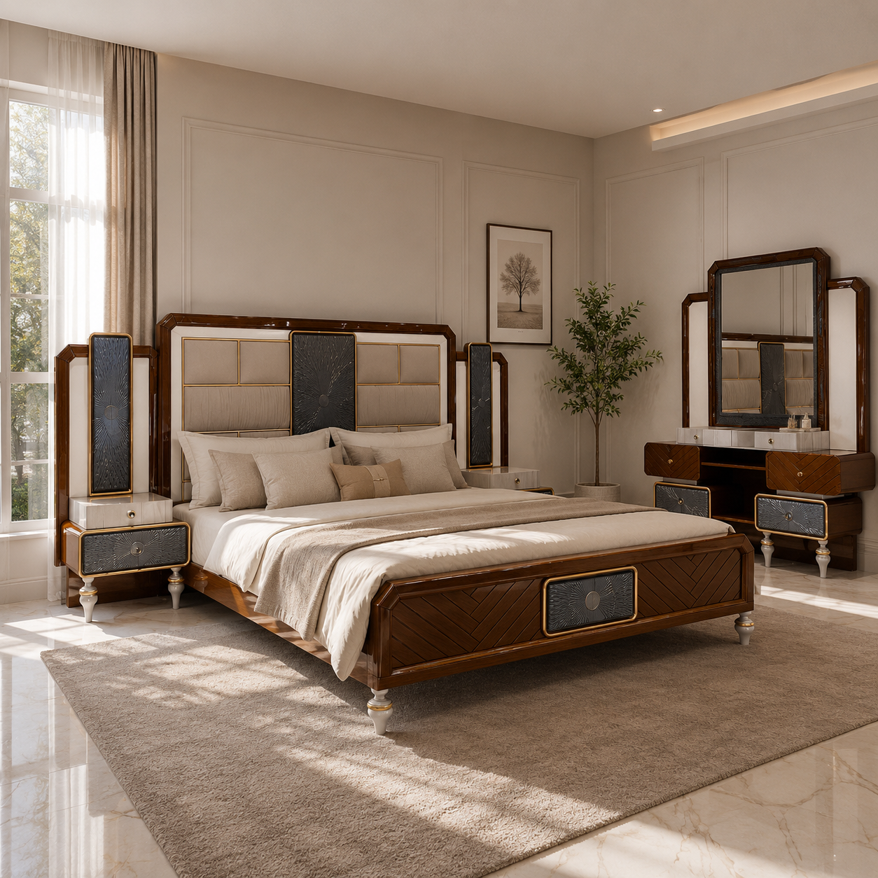 Milano Modern Luxury Bedroom Set -  AK32