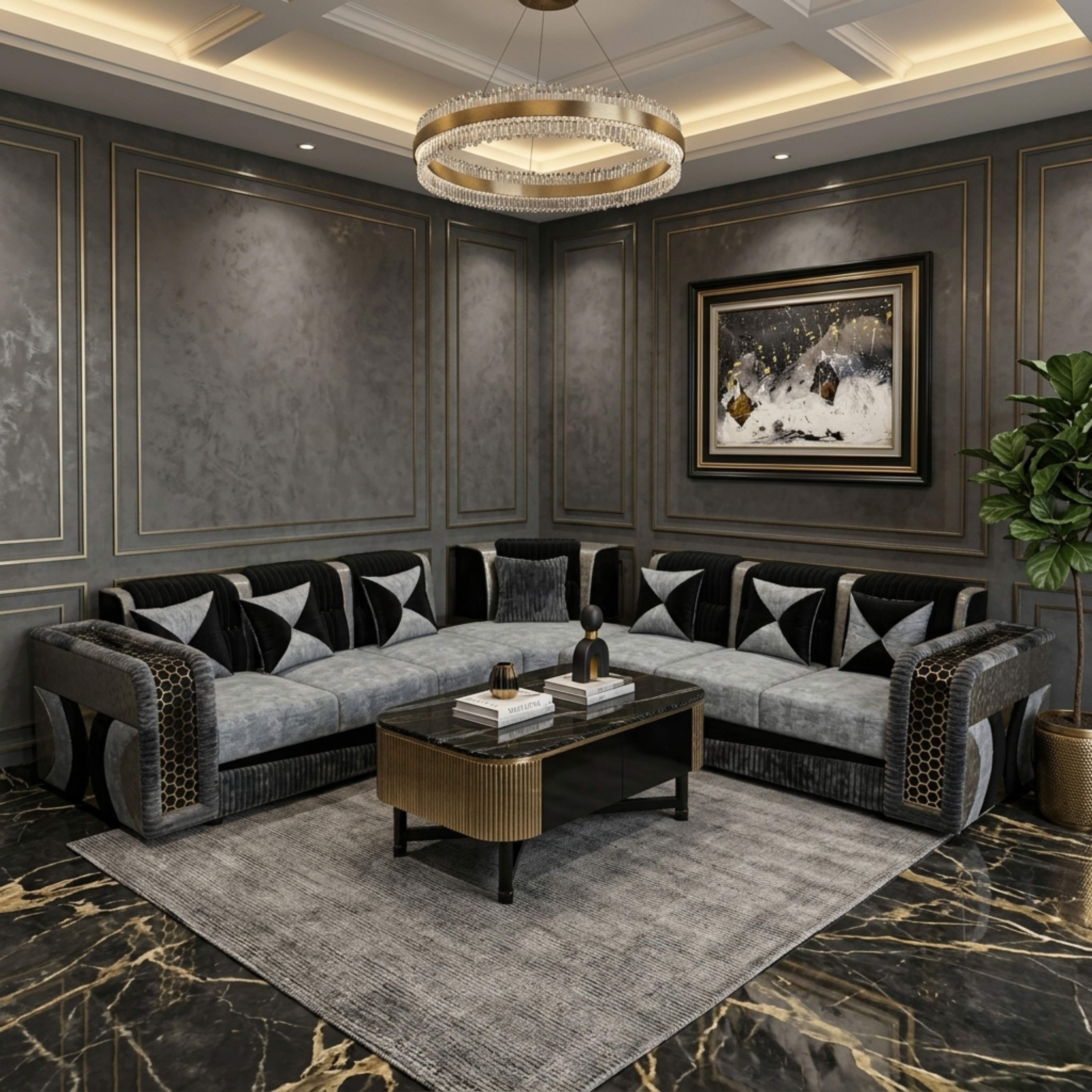 Luxury L-Shape Sectional Sofa #LS35