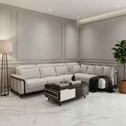 Astra Sculpted 7-Seater L-Shaped Sectional Sofa #LS37