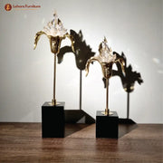 Stunning Home Decor Brass Tree Marble Base Large