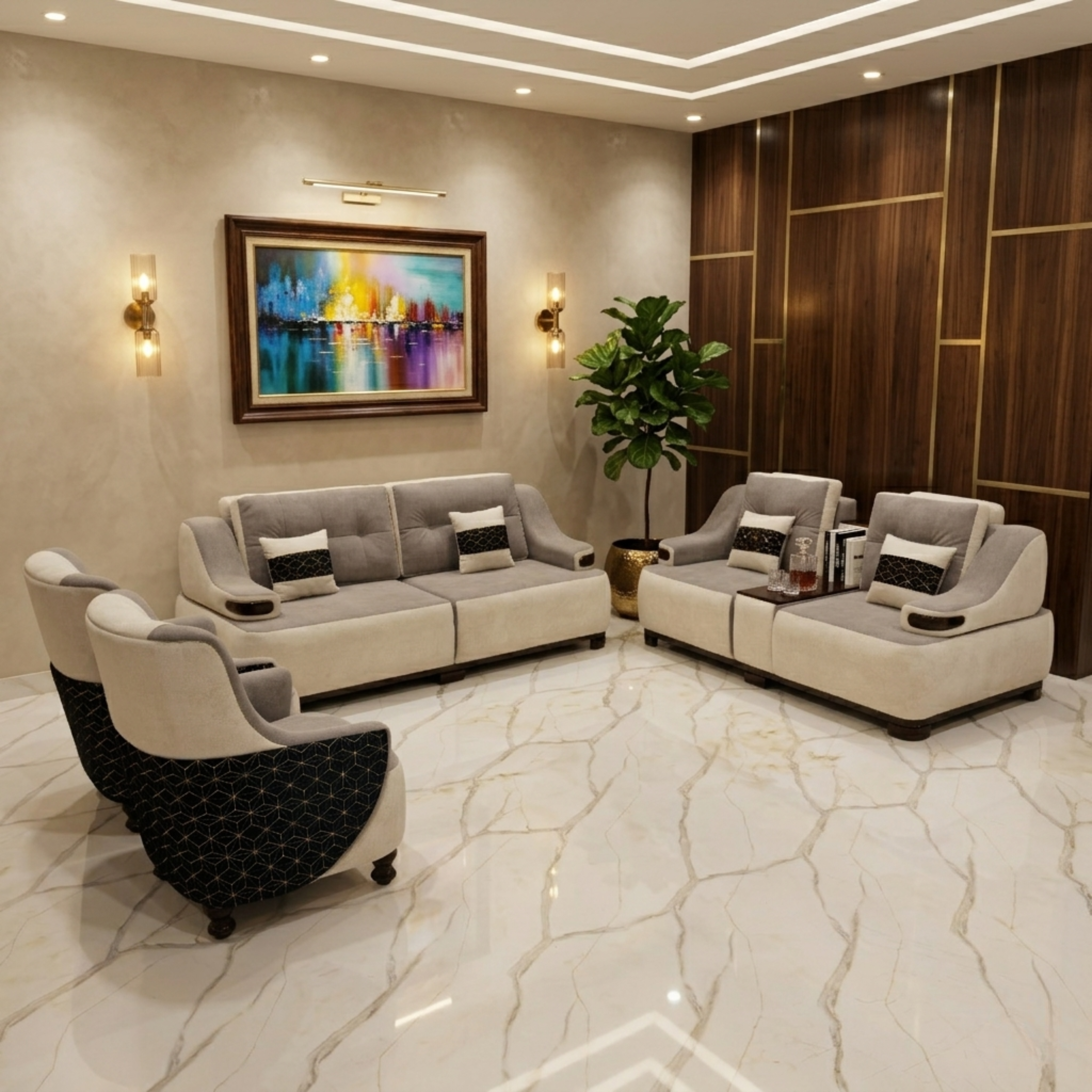 Zenith 7-Seater Modern Sectional  Sofa Set #S66