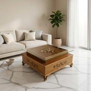 Top Glass Wooden Center Table -  CT55
