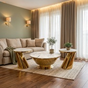 Fancy Round Center Table 3 Piece Set