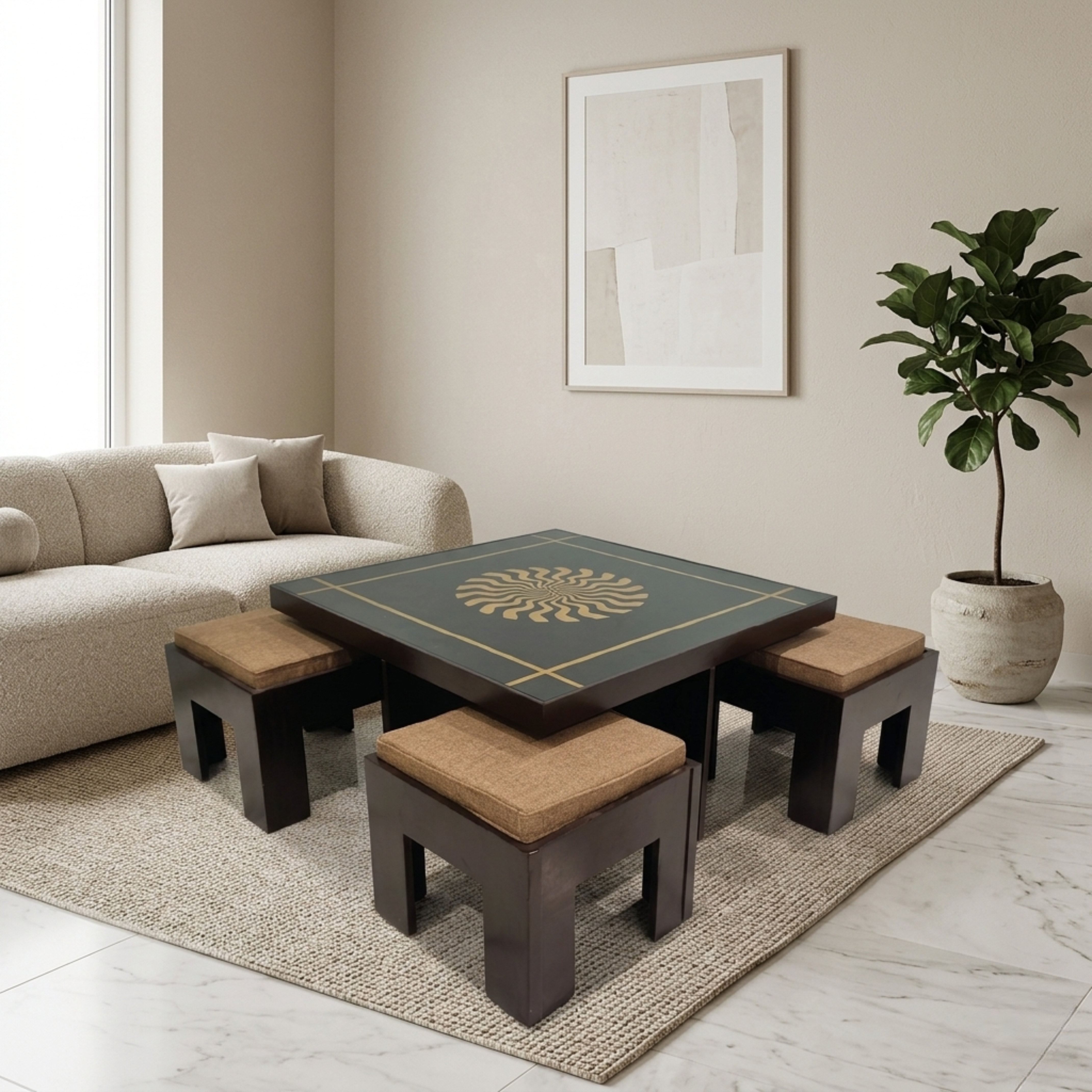 Nesting Center  Table with 4 Stools  - CT35