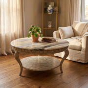 Swirl Marble & Carved  Center table - Ct01