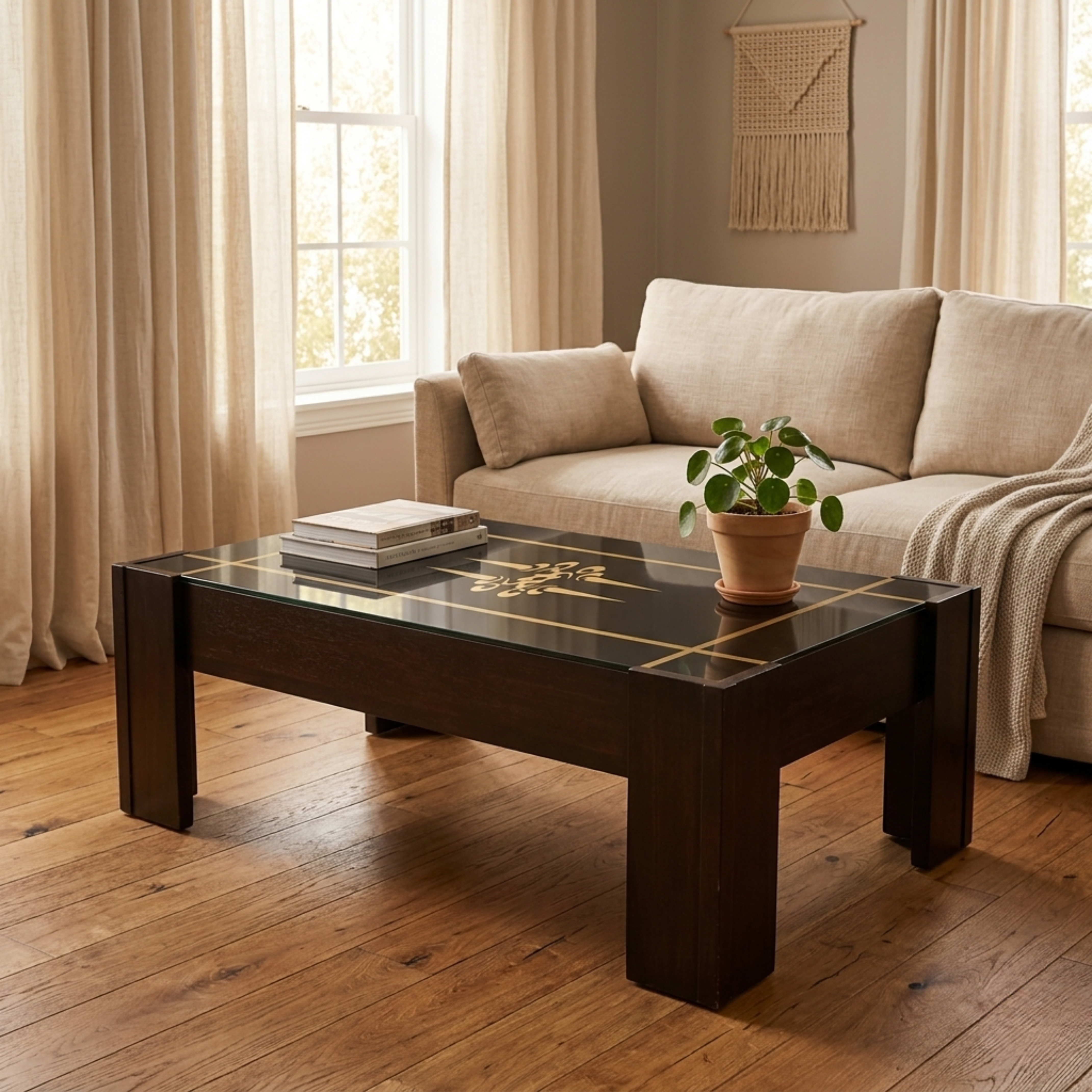Monarch Rectangular Glass-Top Center Table - CT11