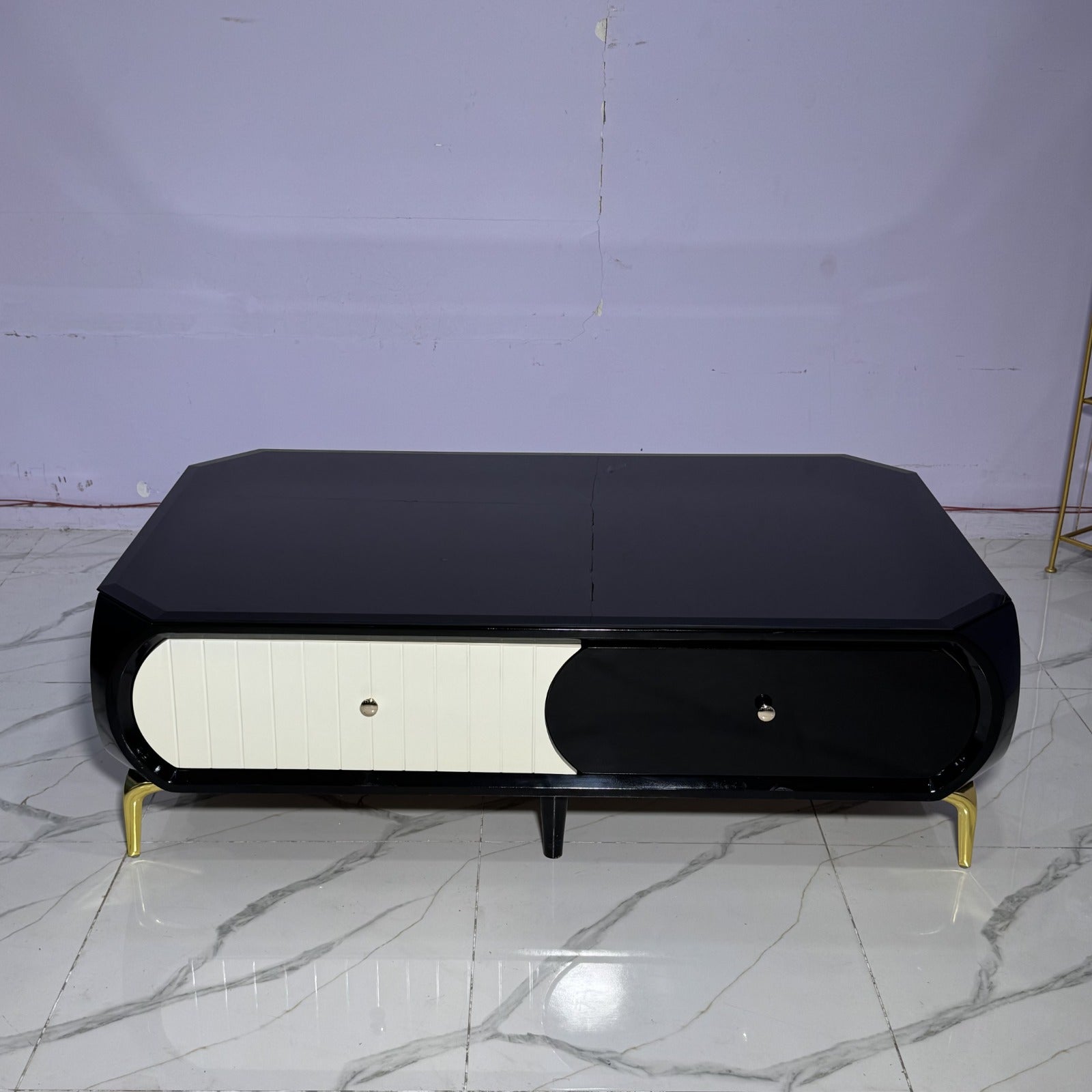 Elegance Modern Black & White Center Table - Ct93 3*5