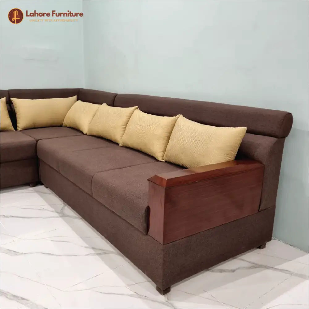 Wood Based L Shape Sofa-LS09